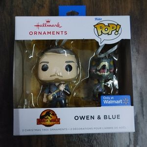 Hallmark Funko Ornaments Set Christmas Jurassic Park Owen Blue